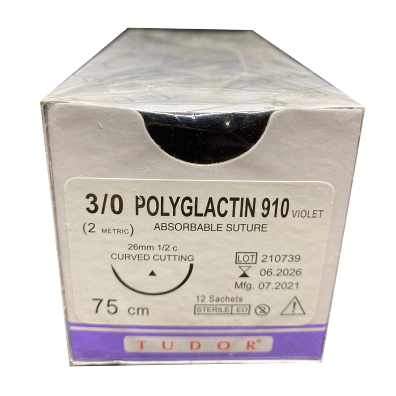 Suture Polyglactin Cutting 3/0 12pcs (Tudor)