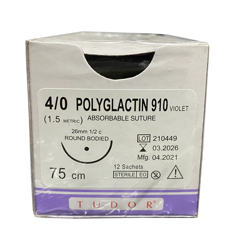 SUTURES POLYGLACTIN 4/0 Round (Tudor)
