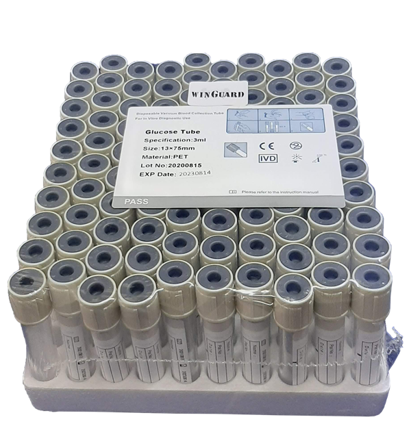 Vacuum Tubes Blood Collection 3ml Gray Top Glucose Tube