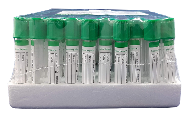 Vacuum Tubes  Blood Collection 5ml Green Top Sodium Heparin Tube Glass thumb