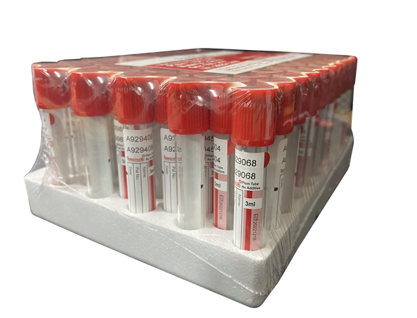 Vacuum Tubes Blood Collection 3ml Plain Glass-red top thumb