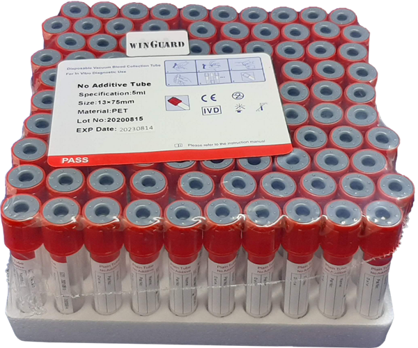 Vacuum Tubes Blood Collection red 3ml No additives