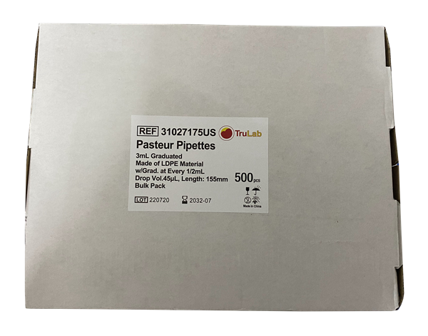 Transfer Pipette Plastic Sterile with individual flow pack 3ml (Trulab) 500 pcs /pack thumb