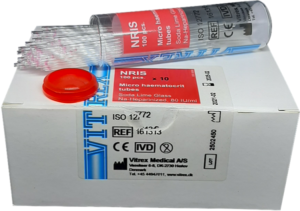 NRIS Capillary Tube Microhematocrit Sodium Heparinized Blue (Vitrex)