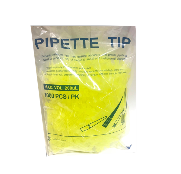 Pipette Tip Gilson/Eppendorf Yellow 200uL